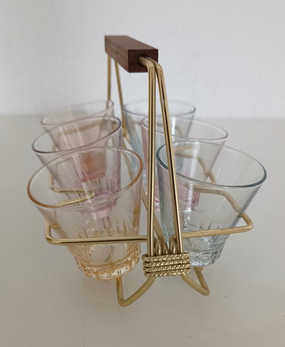 Image 1 of Set Fifties Water Glasses In Holder