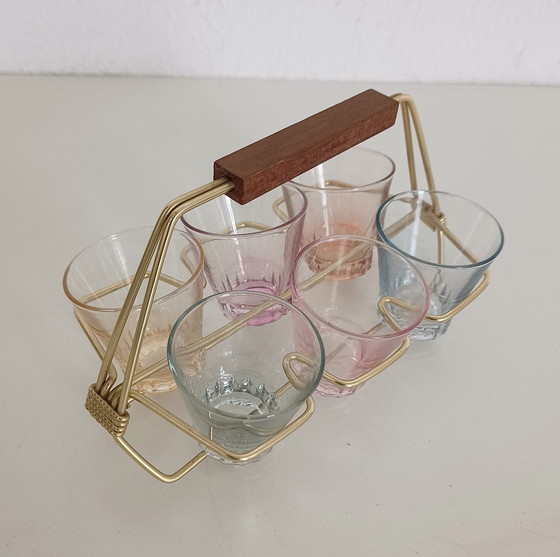 Image 1 of Set Fifties Water Glasses In Holder