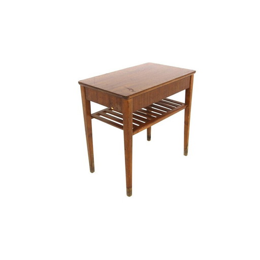 Mesilla de noche vintage de caoba, Suecia, 1950