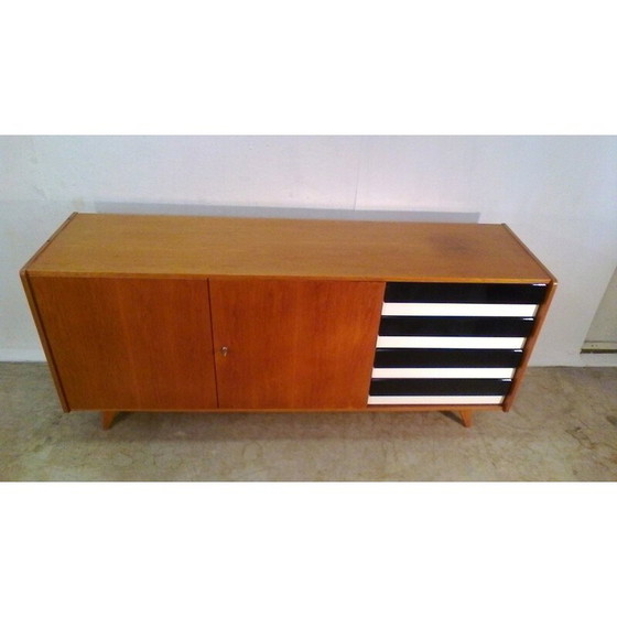 Image 1 of Retro vintage wood and stained oak dresser by Jiří Jiroutka, 1950
