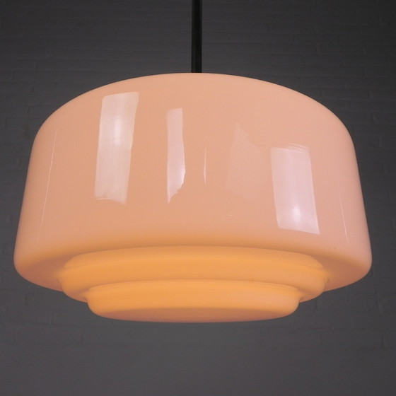 Image 1 of Art Deco hanging lamp with stepped glass shade