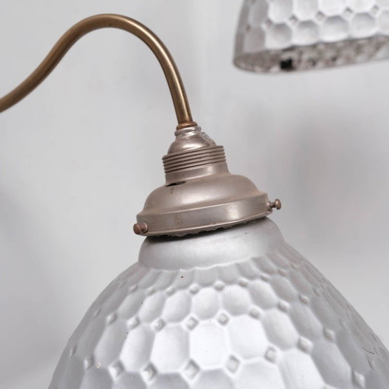 Image 1 of Pair of vintage Mercury glass wall lamps, France 1930s