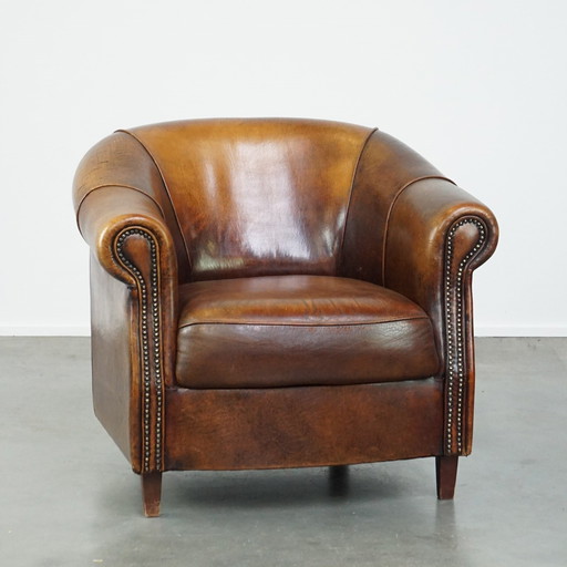 Sheep leather club chair