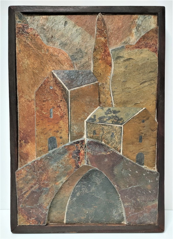 Image 1 of Carved Stone Sculptural Painting