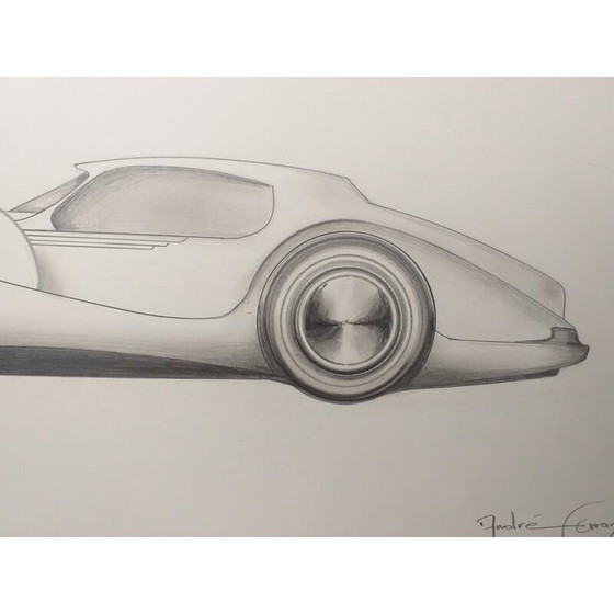 Image 1 of Vintage drawing "Grand coupé 4" by André Ferrand, 1997