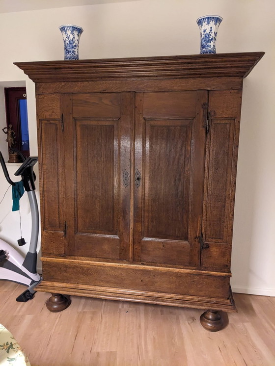 Image 1 of Authentic Fence Cabinet And Matching Side Table