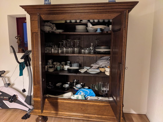 Image 1 of Authentic Fence Cabinet And Matching Side Table