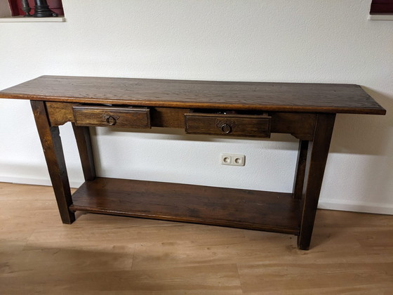 Image 1 of Authentic Fence Cabinet And Matching Side Table