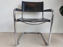 4x Fasem S34 Dining Chairs In Black Leather By Mart Stam