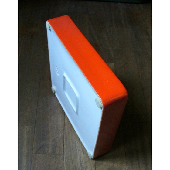 Image 1 of Vintage orange ceramic ashtray by Angelo Mangiarotti, 1965