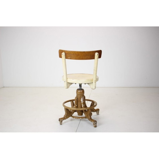 Image 1 of Wooden vintage height adjustable armchair, Czechoslovakia 1920s