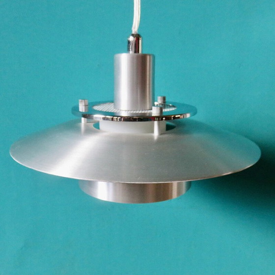 Image 1 of Vintage pendant lamp in aluminum and opaline glass, Sweden 2000