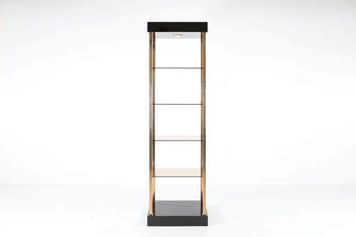 Display Case With Glass Shelves By Belgo Chrom / Dewulf Selection, 1980S