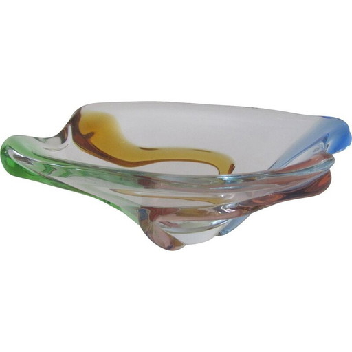 Cuenco de vidrio vintage de la colección Rhapsody, obra del padre Zemek, para Mstisov (Checoslovaquia), 1960.