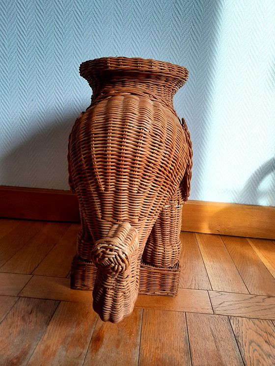 Image 1 of Elephant Rattan Sofa End 1970