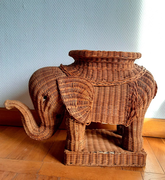 Image 1 of Elephant Rattan Sofa End 1970