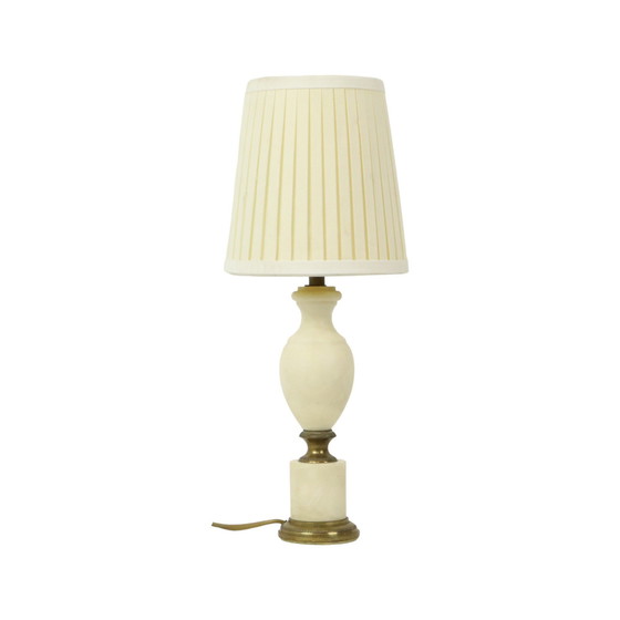 Image 1 of Empire Alabaster Brass Table Lamp