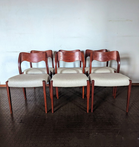 Image 1 of 6X N.O. Møller Chairs, Model No. 71