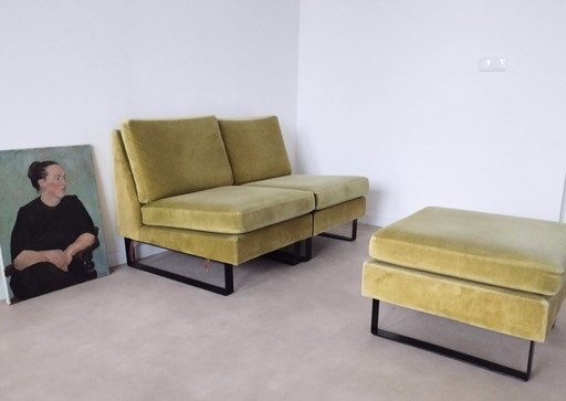 COR Two-Seater Modular Conseta Sofa With Hocker