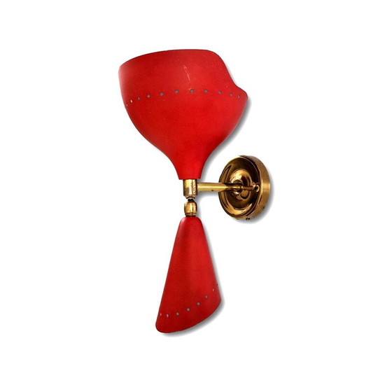 Image 1 of Lampada da parete vintage in metallo organico perforato, 1950