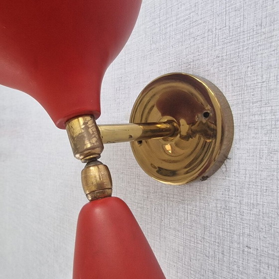 Image 1 of Lampada da parete vintage in metallo organico perforato, 1950