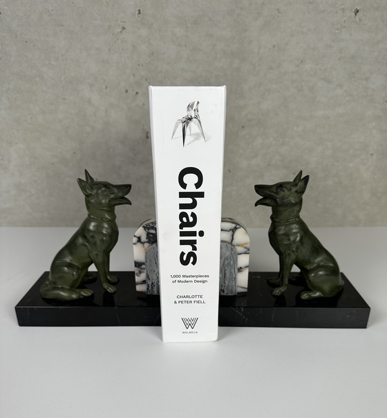 Image 1 of 2x Art deco bookends - German Shepherd Dog