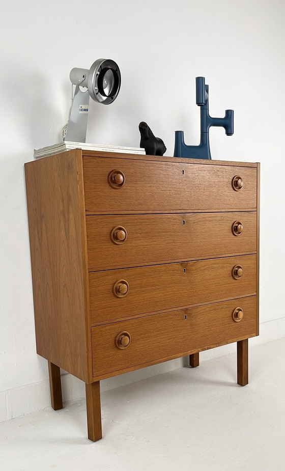 Image 1 of Teak Veneer Vintage Drawer Cabinet Mards