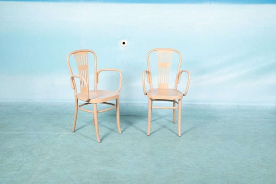 Image 1 of Set of two wooden arm chairs Thonet style, vintage retro