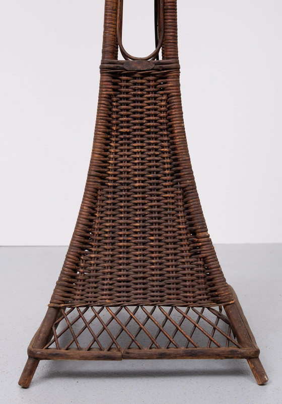 Image 1 of Beautiful Wicker Floor Lamp 1920s Amsterdam