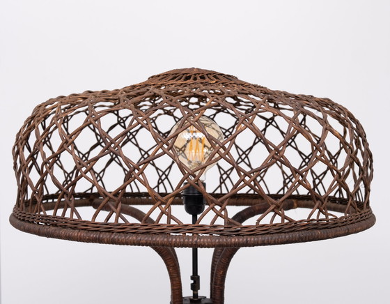 Image 1 of Beautiful Wicker Floor Lamp 1920s Amsterdam