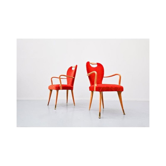 Image 1 of Set of 8 vintage chairs and 2 armchairs, Italy 1950s