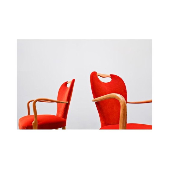 Image 1 of Set of 8 vintage chairs and 2 armchairs, Italy 1950s