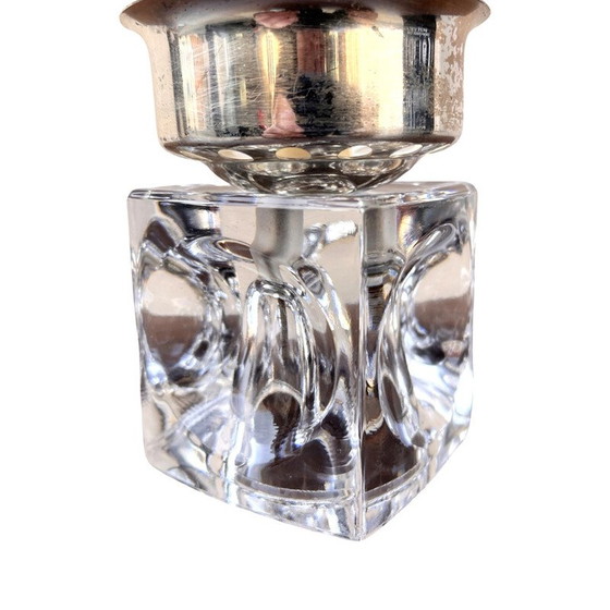 Image 1 of Vintage plated crystal candlestick for Peill and Putzler, Germany 1970