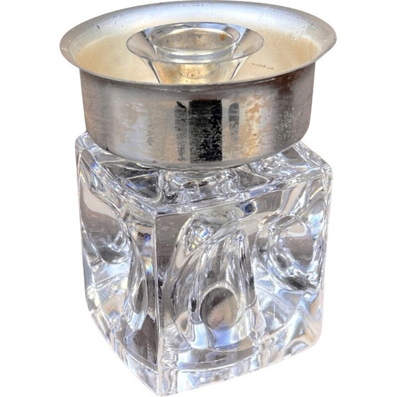 Image 1 of Vintage plated crystal candlestick for Peill and Putzler, Germany 1970