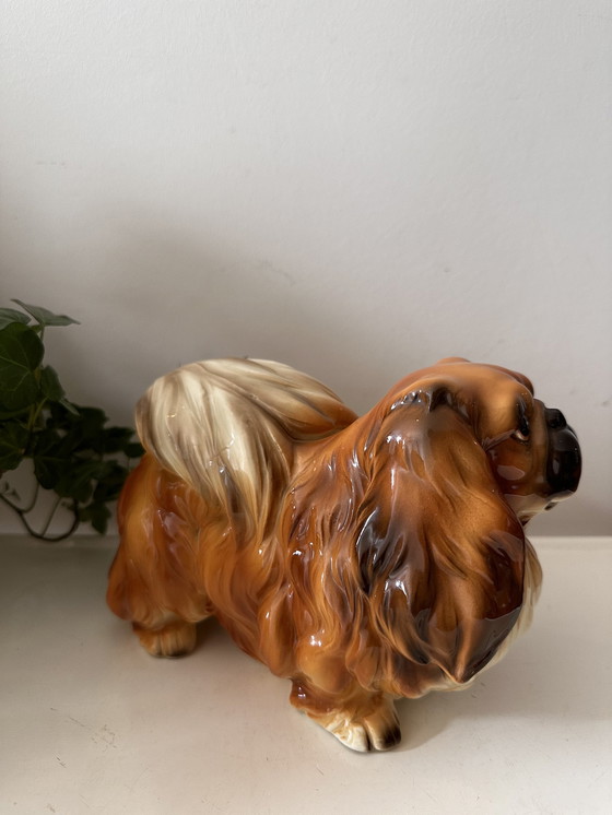 Image 1 of 2x figurines en porcelaine de chien pékinois