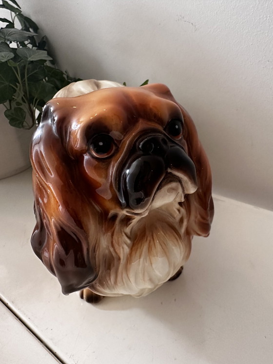 Image 1 of 2x Porcelain dog pekinese figurines