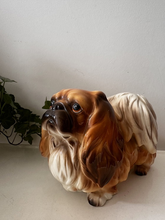 Image 1 of 2x Porcelain dog pekinese figurines