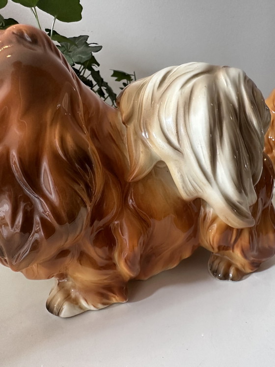 Image 1 of 2x Porcelain dog pekinese figurines