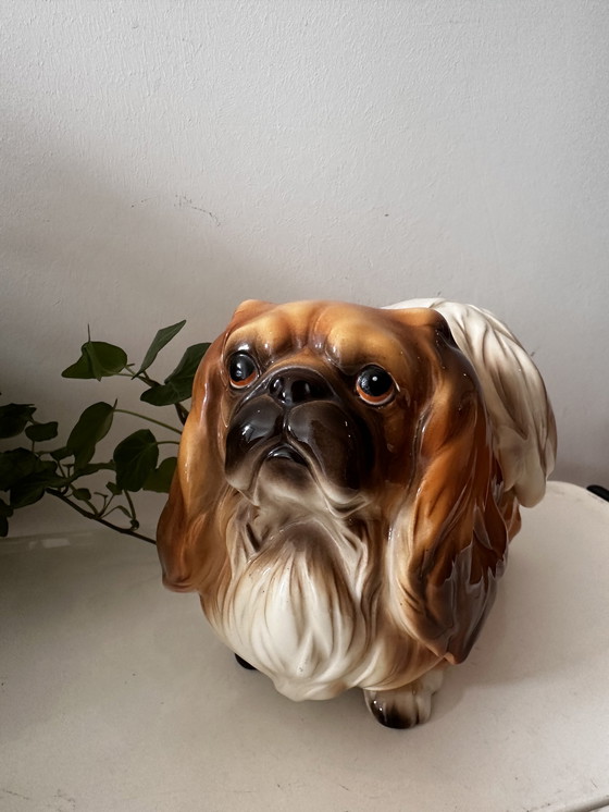 Image 1 of 2x Porcelain dog pekinese figurines