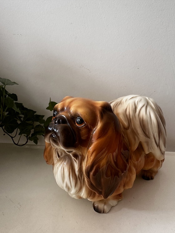 Image 1 of 2x Porcelain dog pekinese figurines