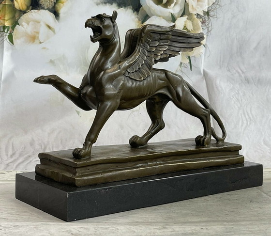 Image 1 of Griffin Mythical Creature Bronze Statue