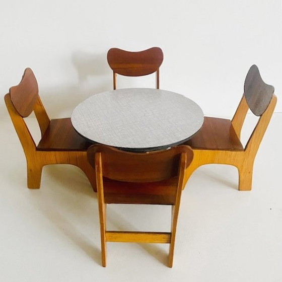 Image 1 of Miniature furniture mid-century Danish design dining area 1960's