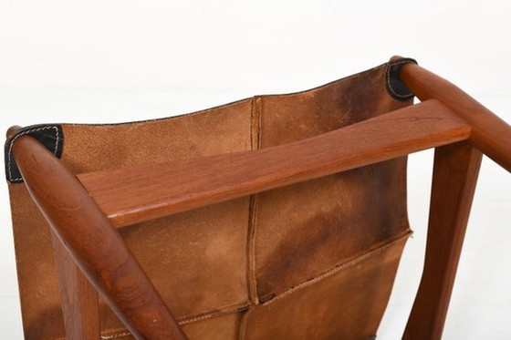 Image 1 of Mid-Century Teak & Leather Ottoman by Illum Wikkelsø, Denmark, 1960s