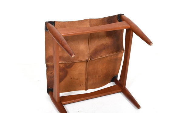 Image 1 of Mid-Century Teak & Leather Ottoman by Illum Wikkelsø, Denmark, 1960s