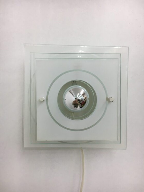 Image 1 of Mid-Century glass wall lamp, 1970’s