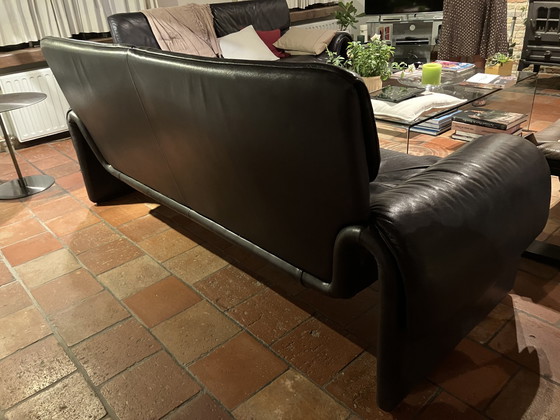 Image 1 of DeSede DS-2011 black leather sofa