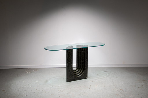 Marble & Glass Console Table Designed By Carlo Scarpa For Cattelan Italia