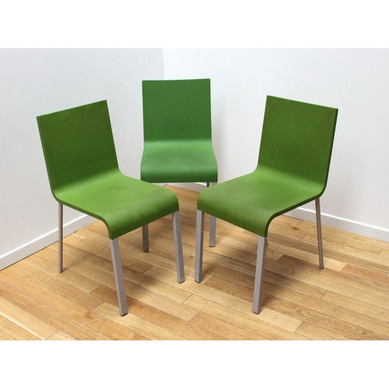 Image 1 of Sedie vintage ".03" in plastica verde e metallo di Martin Van Severen per Vitra