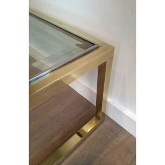 Image 1 of Vintage brass and chrome coffee table, 1970