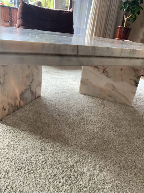 Image 1 of Vintage Italian Design Pink Marble Coffee Table